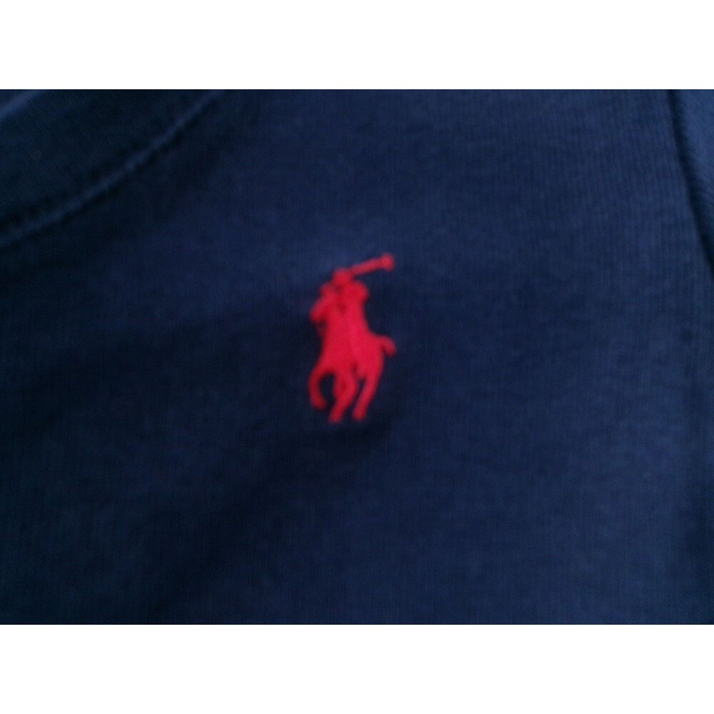 Ralph Lauren Sport Shirt Womens S Navy V Neck Pony Logo Short Sleeve Preppy - Picture 3 of 9